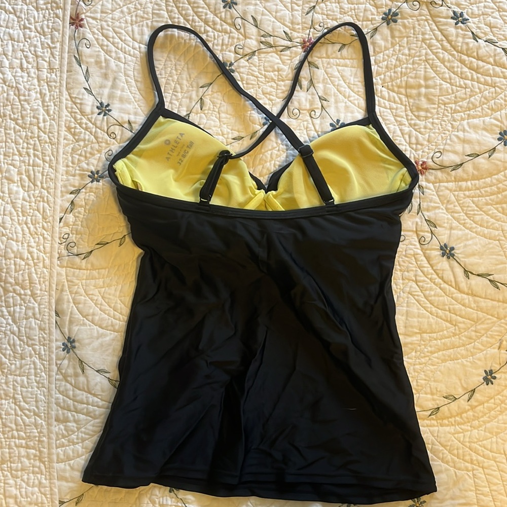 20% OFF BUNDLES! Athleta Swim Underwire Tankini Top. 32 B/C Tall Black - Picture 5 of 9